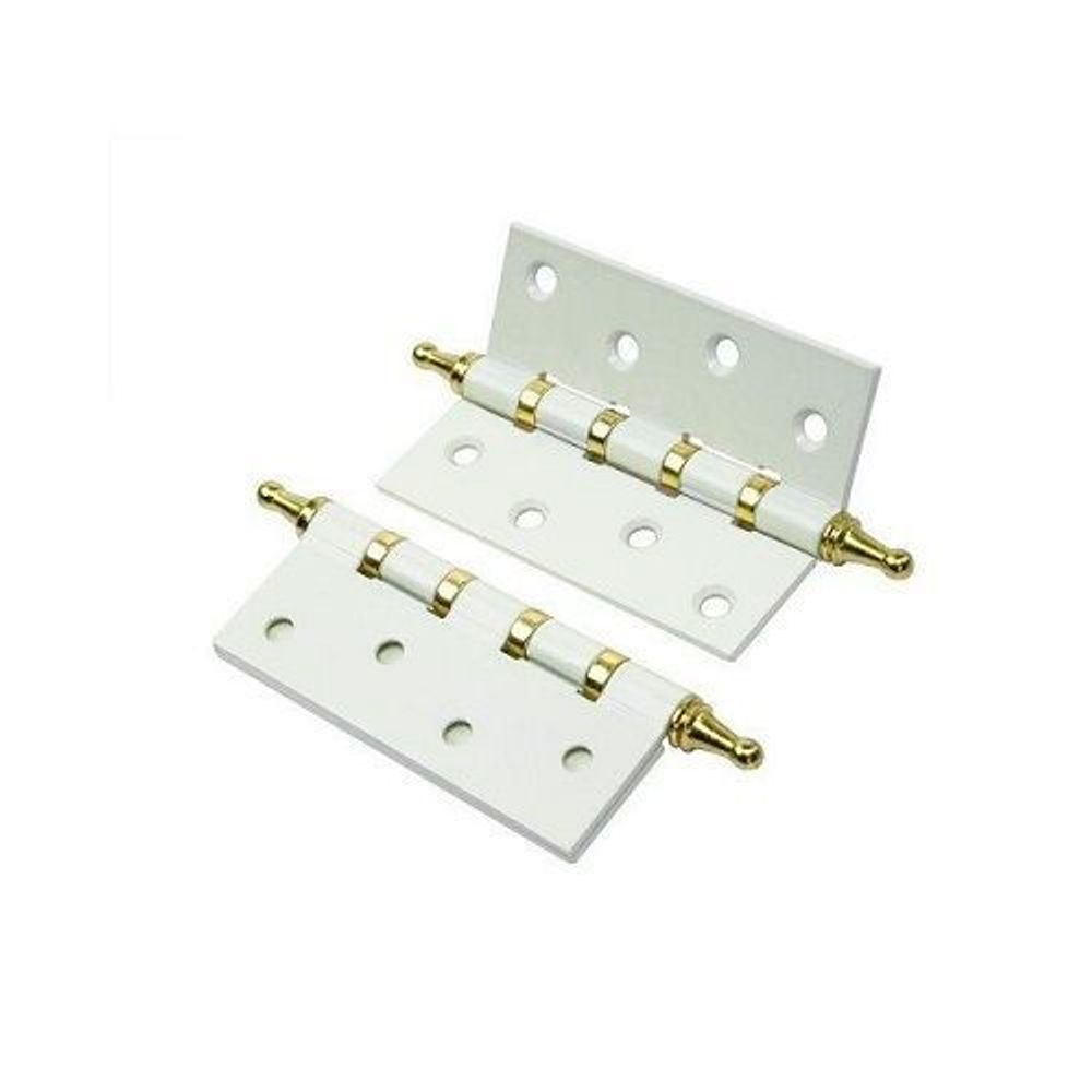 Петля дверная съемная МЕДИО 100х70х2.5 CHP ф/г WP/GP белый/золото левая (1 шт)