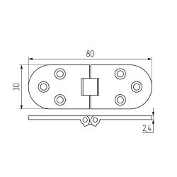 Петля секретерная большая хром (1 шт)
