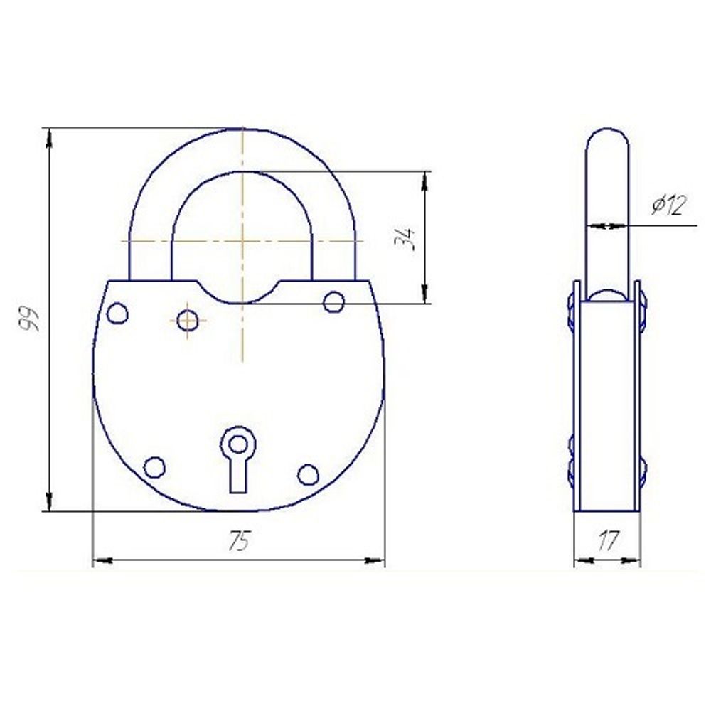 Замок навесной амбарный ЗВС-2