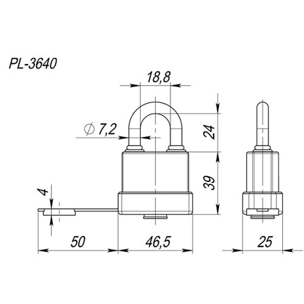 Замок навесной FUARO PL-3640 3кл. /26399/