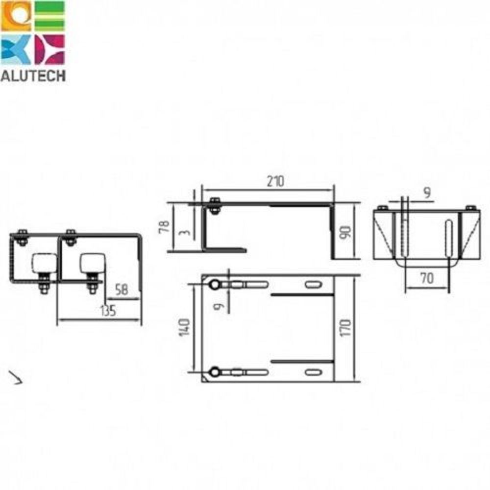 Кронштейн (на 2 поддерживающих ролика с использованием "козырька") SGN.02.719