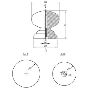 Ручка-кнопка деревянная РК-1 Красное дерево