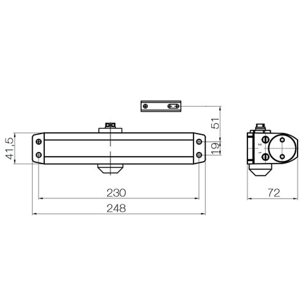 Доводчик DOORLOCK DL180A BC EN 1-6/7 серебристый