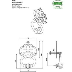 Молоток дверной Amig 1-110-100 (черный)