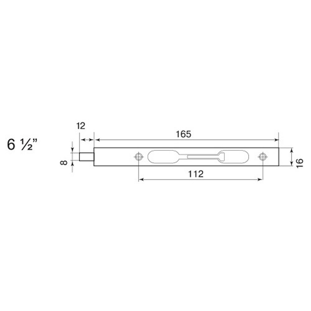 Шпингалет торцевой PALLADIUM 6-1/2" AC медь