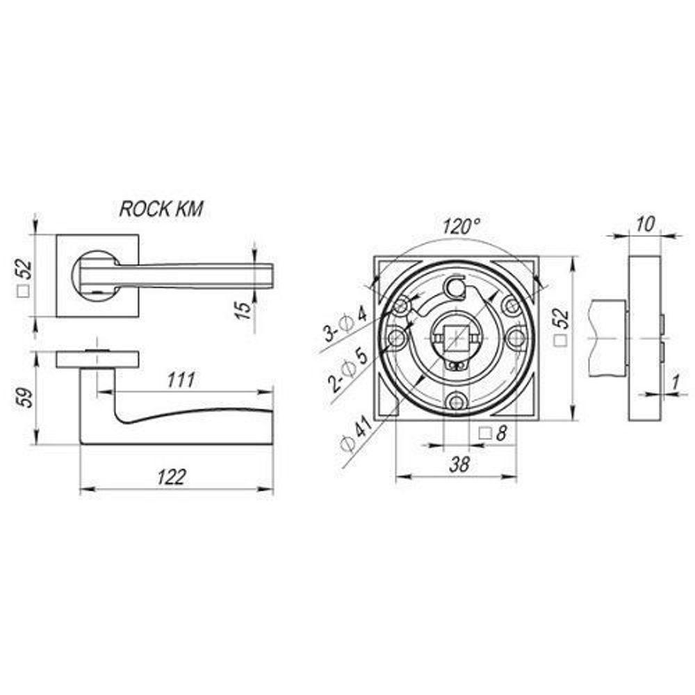 Ручка раздельная FUARO ROCK KM AB/GP-7 бронза/золото /23671/