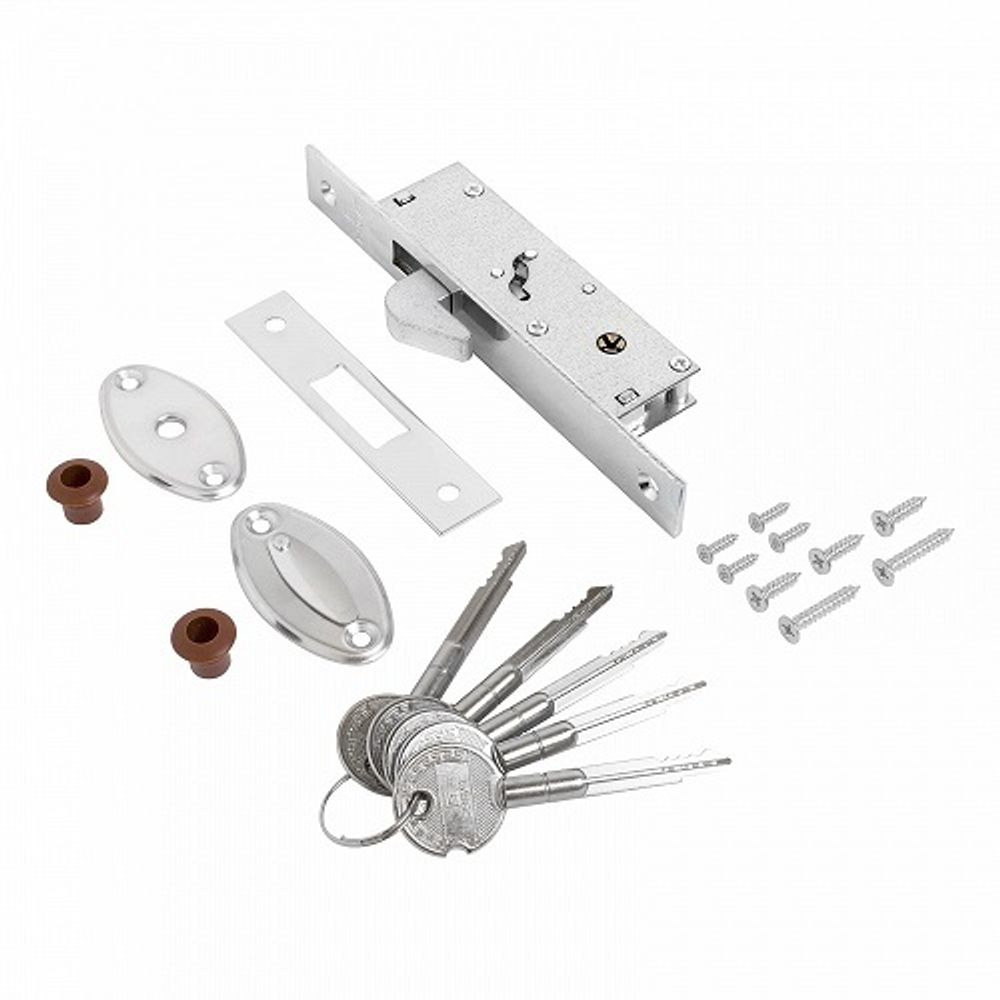 Замок врезной БУЛАТ ЗВ 1-1К 20.00.20.04 (72-K-CR) хром