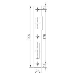 Ответная планка KALE KILIT для замков 153,152R, 23NP,PB никель