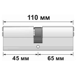 Цилиндровый механизм APECS SC-110 (65/45)-Z S сатин