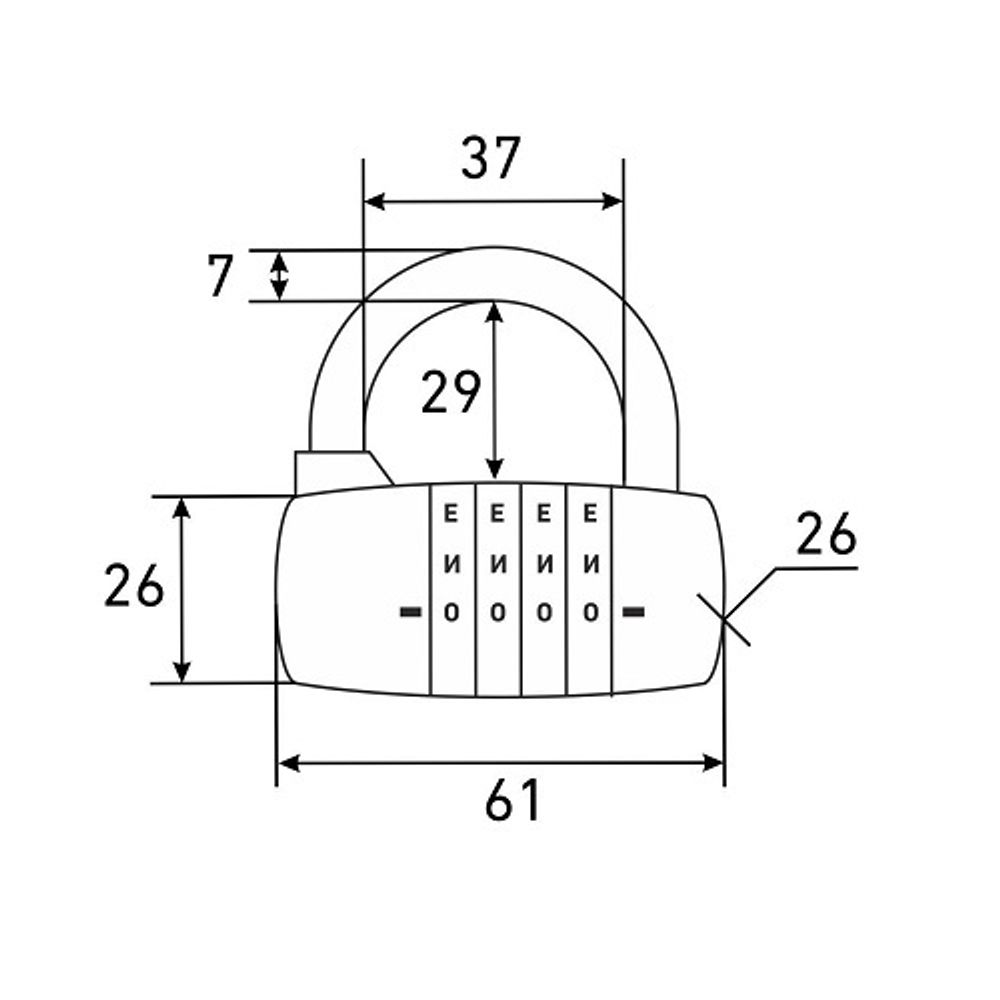 Замок навесной кодовый БУЛАТ ВС 604Б d7mm