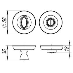 Ручка поворотная FUARO BK6 SM AB-7 мат.бронза /29601/