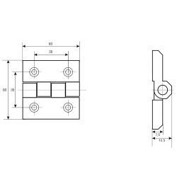 Петля 082 C 60x60 черная