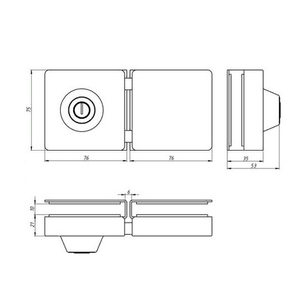 Замок с ответной частью на стекло 122-683A SS нержавейка