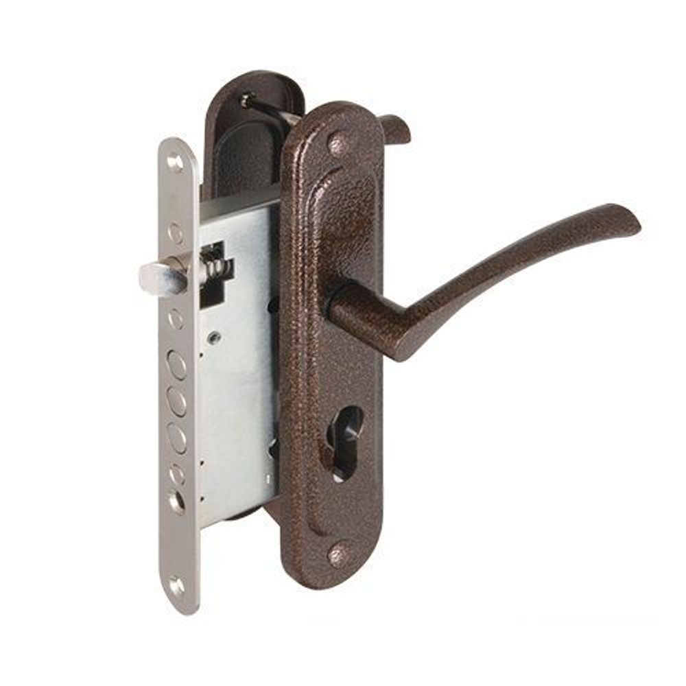 Корпус врезного замка с ручками на планке AJAX KIT А5-3155/3 W/B /41569/