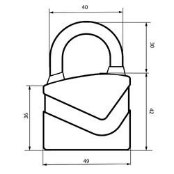 Замок навесной АВАНГАРД ВС2Д-50 ДИСКО красный d8mm