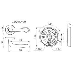 Ручка раздельная FUARO MONARCH SM AB-7 мат.бронза /29563/