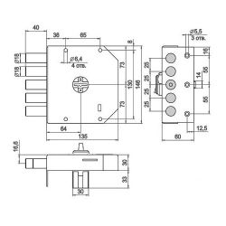 Замок накладной ЭЛЬБОР 1.06.53.5.МА Гранит