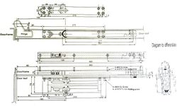 Доводчик дверной скрытый NOTEDO DC-055 IN+HO со скольз.тягой серебро (55кг)