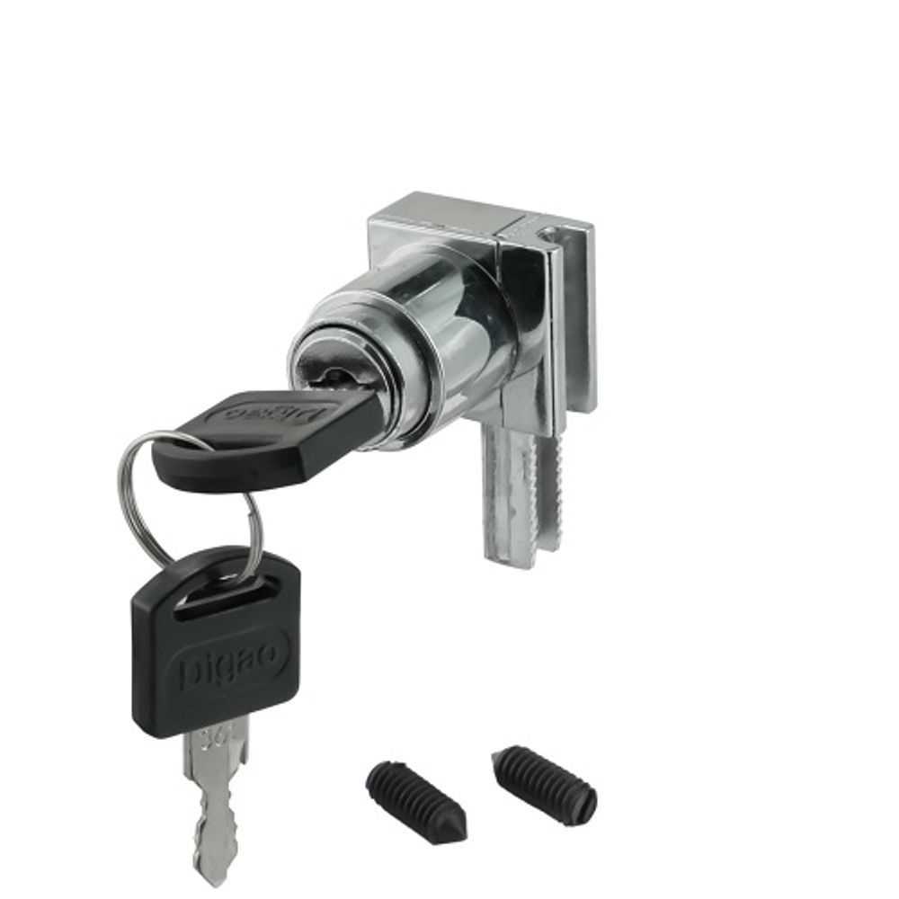 Замок мебельный 601 кнопка для стекла для раздвижных дверей (2 винта, мастер-ключ)