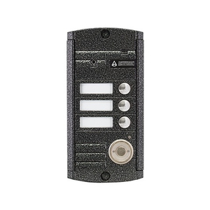 Вызывная видеопанель AVP-453 (PAL) TM (серебро) на 3 абонента, ИК-подсветка, 12В, угол 75
