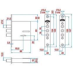 Замок врезной ЭЛЬБОР 1.04.06.3 Кремень