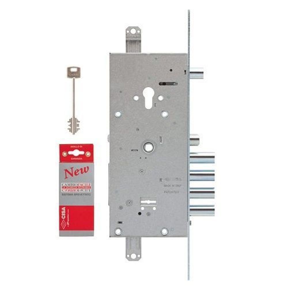 Замок врезной двухсистемный CISA NEW CAMBIO FACILE 57.985.48 с блок. от сув. мех-ма кл. 44 мм /7045/