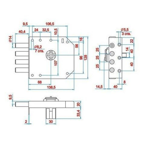 Замок накладной ЭЛЬБОР 1.05.51.5.КМА Базальт