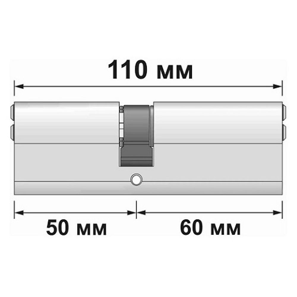 Механизм цилиндровый ABUS X6410 ключ/ключ 50-60 (110 мм) NI (5 key)