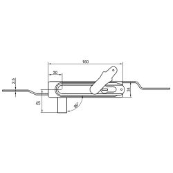 Замок мебельный MS-1925-3KD/P ригель изогнутый
