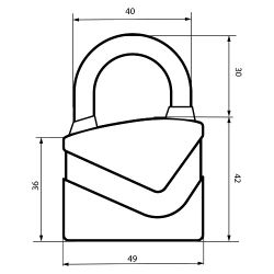 Замок навесной АВАНГАРД ВС2Д-50 ДИСКО желтый d8mm