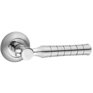 Ручка дверная RENZ 87-08 SN/NP "Гарсия" (никель/никель блестящий)