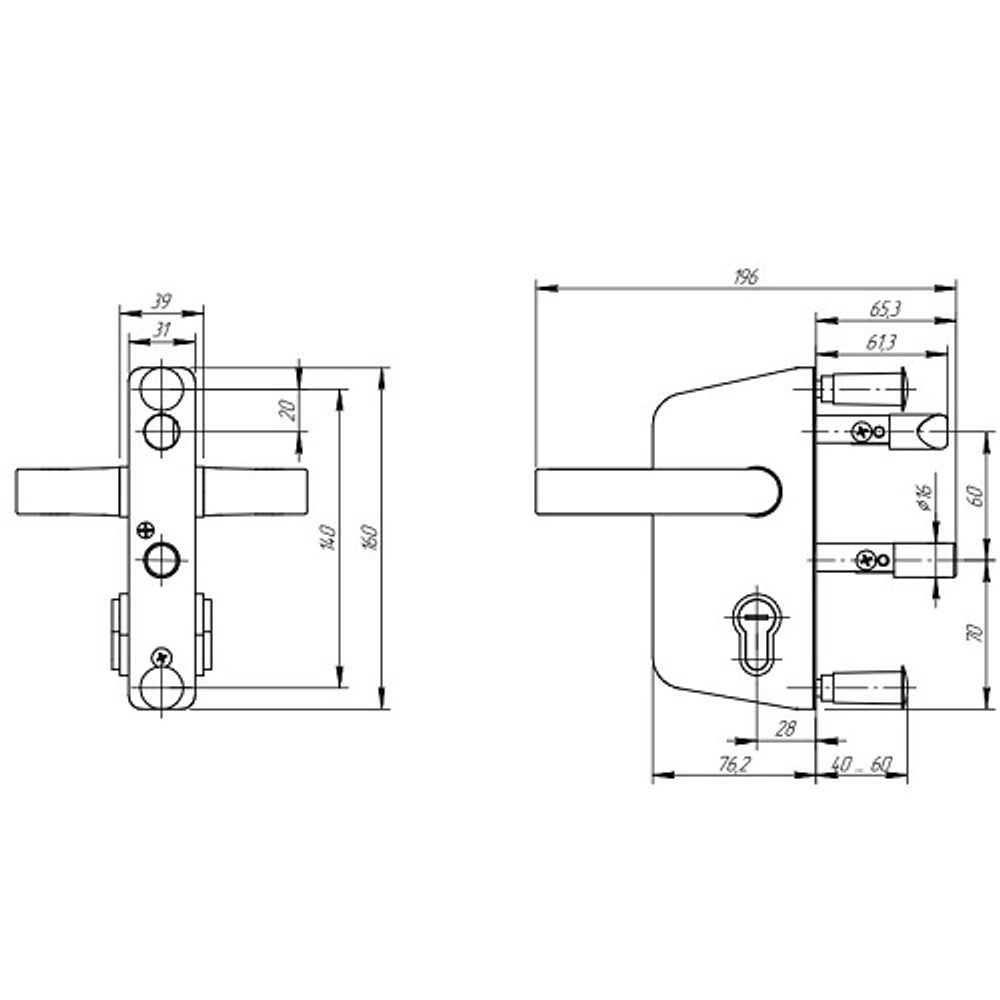 Замок калитки ЗК40