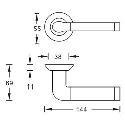 Ручка дверная ARCHIE S010 47ACF