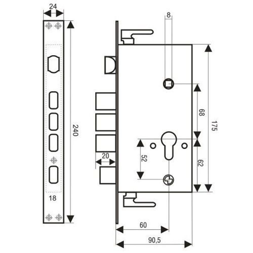 Замок врезной АЛЛЮР ЗВ1-09АТМ-R автомат (правый)