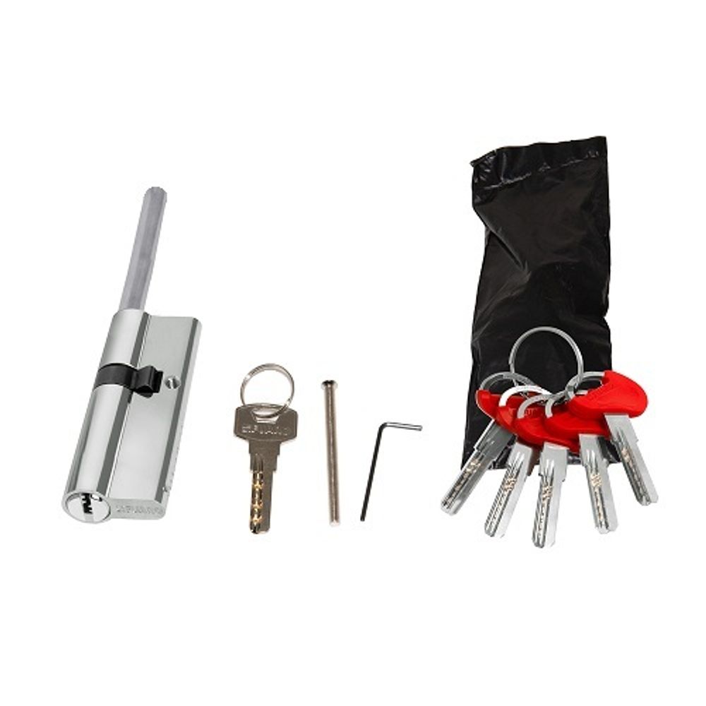 Цилиндровый механизм со штоком FUARO D-PRO507/85 mm (50+10+25) CP хром 5кл. без верт. /47817/