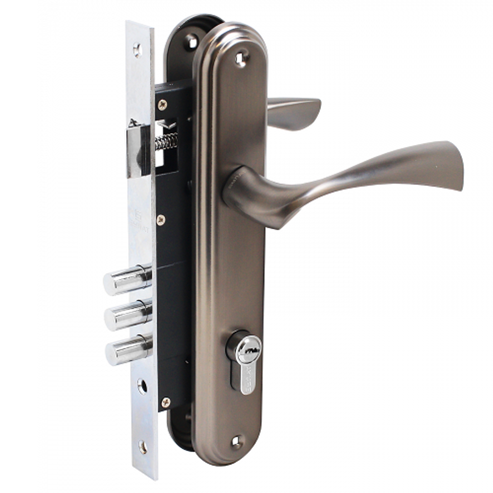 Замок врезной БУЛАТ ЗВ4-3.03.03 НОМОС графит