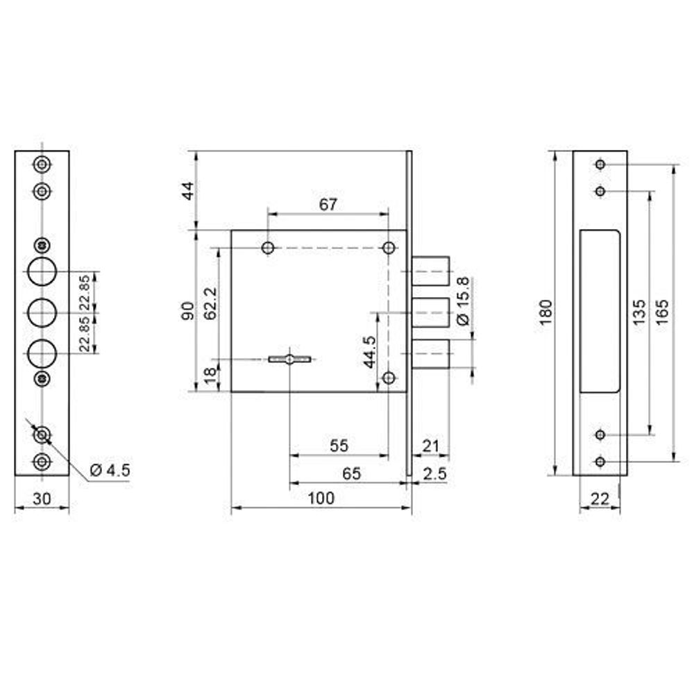 Замок врезной BORDER 87310 ЗВ8-8Г/15 (КЛП7-97).У2 /35159/