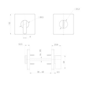 Ручка поворотная PUNTO BK6 EST.Q52 JOY SSC-16 сатин.хром /61117/
