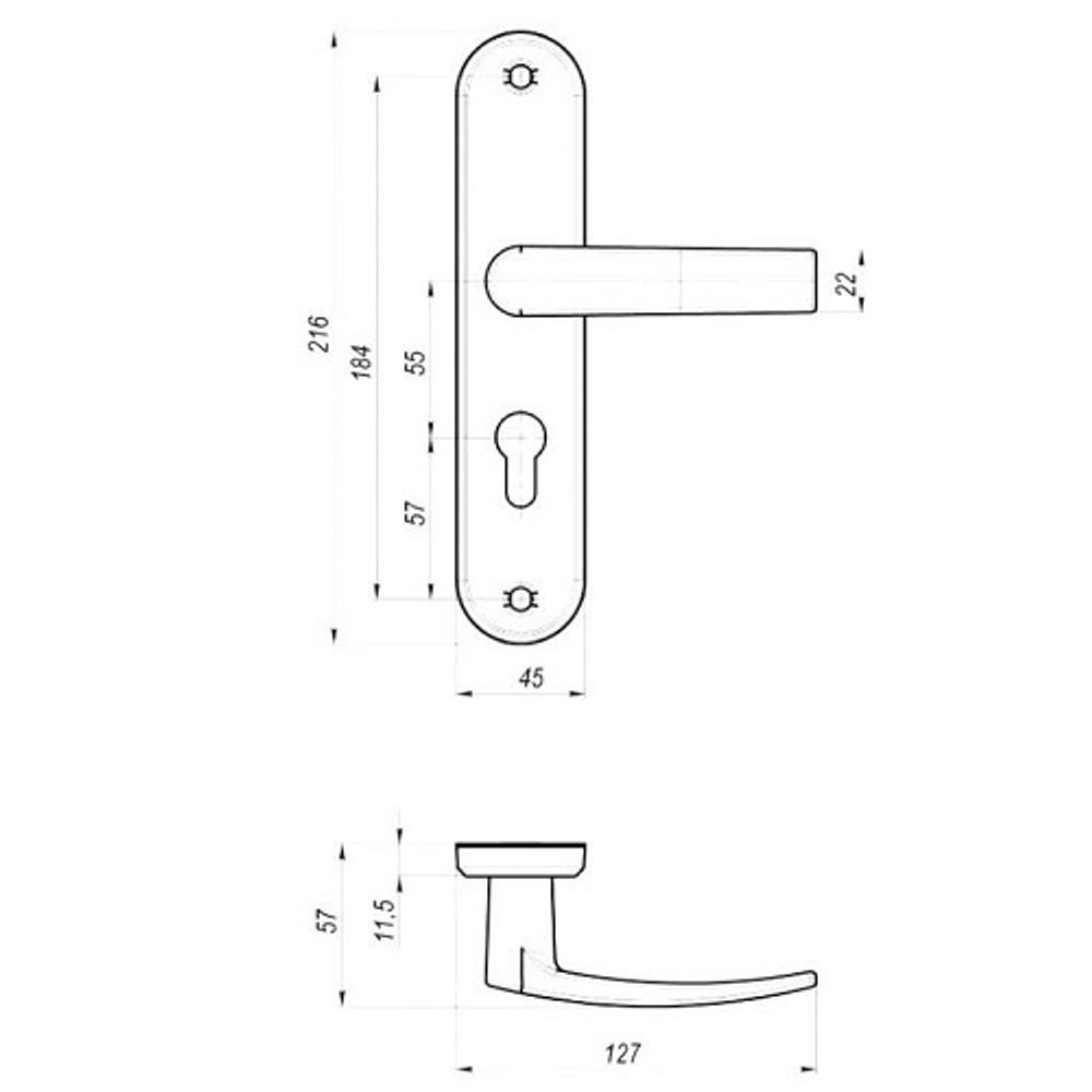 Ручки на планке ПРОСАМ 70096 РФ55-002( к ЗВ4-31/55) /35131/