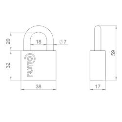Замок навесной PUNTO PK-1540 SN-3 мат.никель 3 кл. /58993/