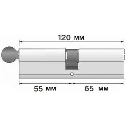 Цилиндровый механизм с вертушкой APECS Premier XR-120 (55C/65)-C15 NI никель