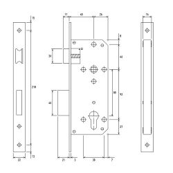Замок врезной с ручками PALLADIUM ЗВ-AL 1853 CP хром