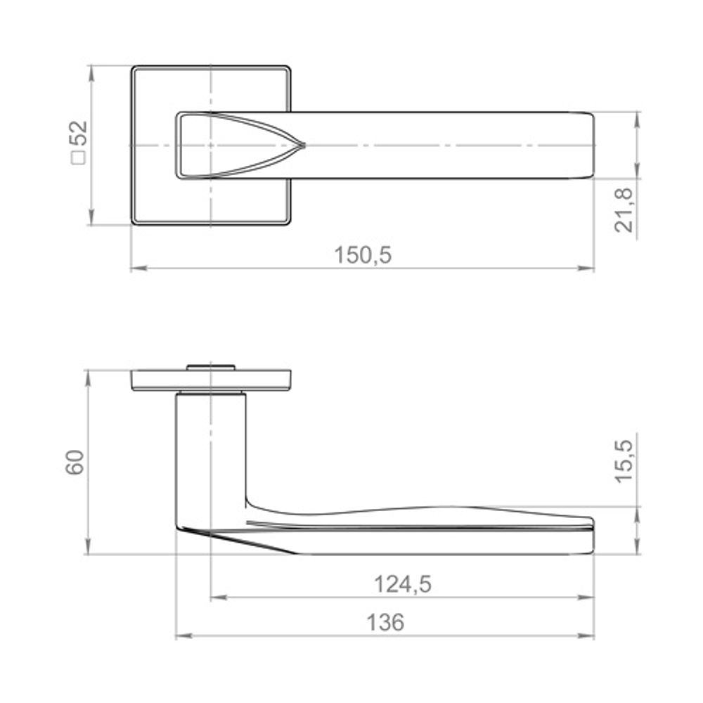 Ручка раздельная FUARO AZIMUT ZL SSG-39 сатин.золото /60735/