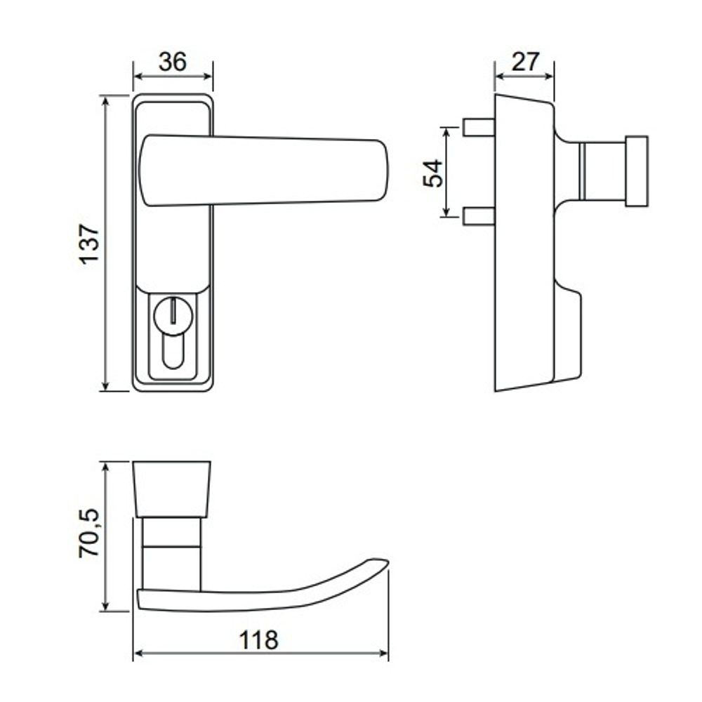 Ручка накладная с фиксацией APECS Actual HF-301 BL черный