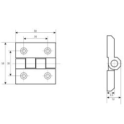 Петля 082 С 50x50 черная