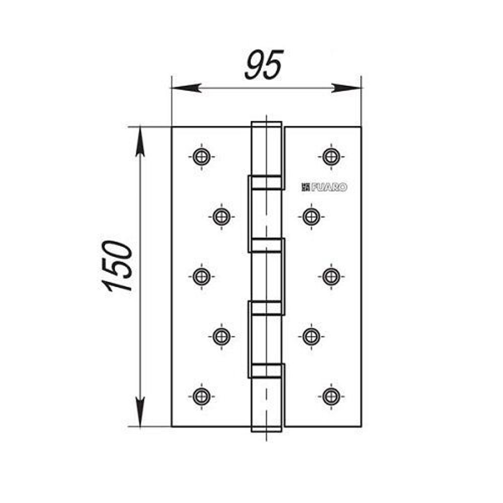 Петля дверная универсальная FUARO 4BB 150x95x3 PN перл.никель /29979/ (1 шт)