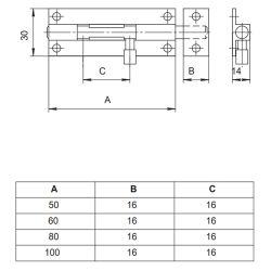 Шпингалет дверной APECS DB-05-100 AB бронза