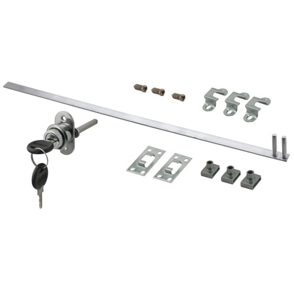 Замок мебельный центральный 288-500 на 3 ящика 19мм штырьевой (комплект)