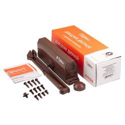 Доводчик дверной морозостойкий НОРА-М 740 DA с задержкой закрывания до 110 кг коричневый