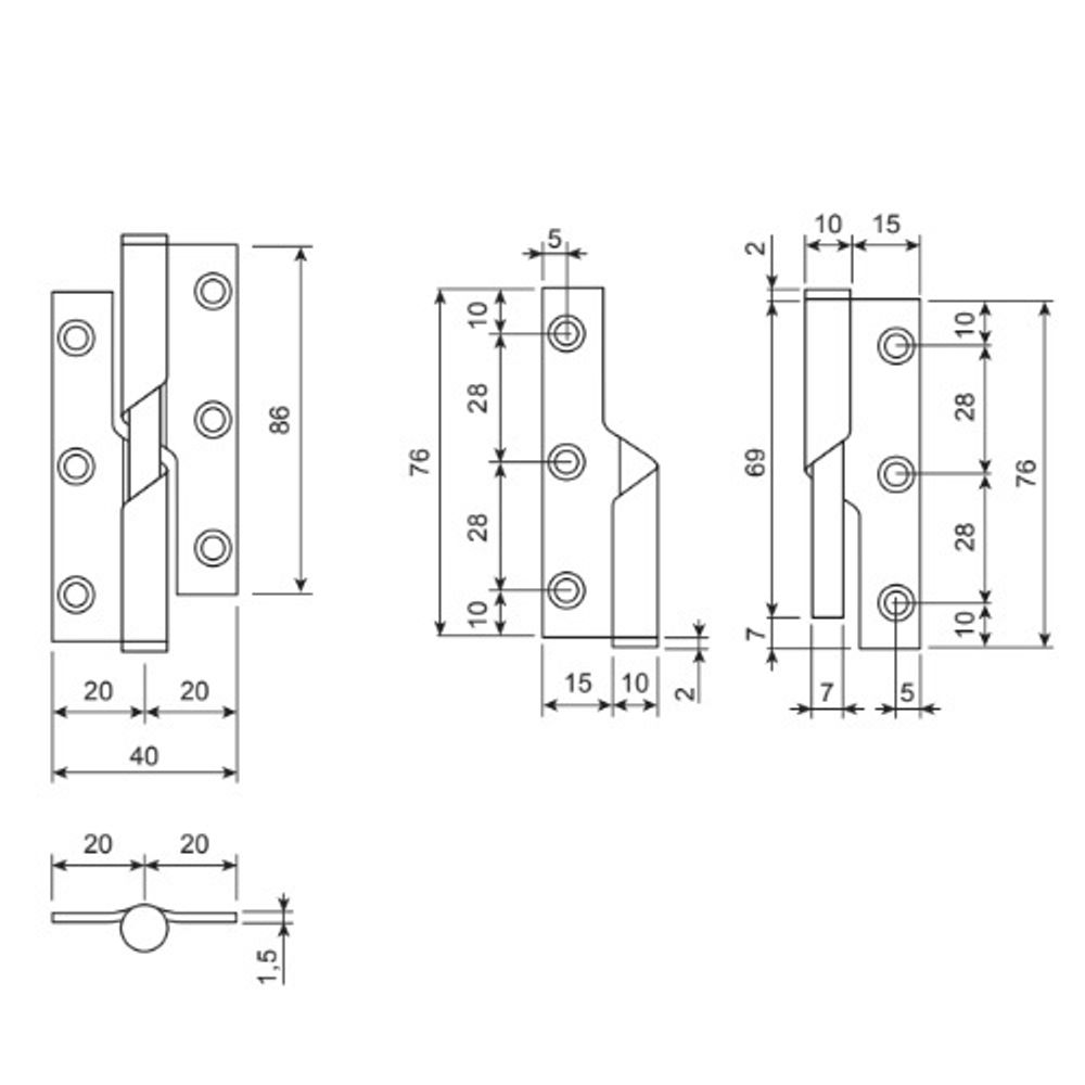 Петля самозакрывающаяся AVERS 76x51x1,5-INOX 201-L